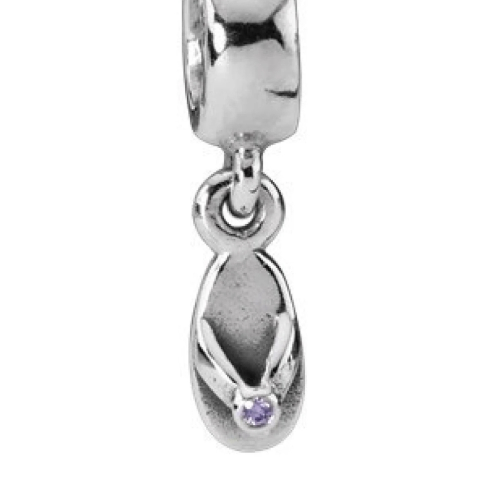 PANDORA Flip Flop Purple Dangle Charm
